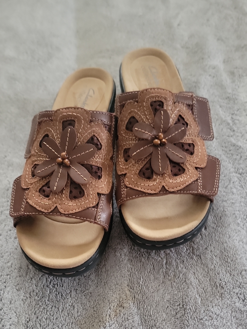 Clarks Women’s Brown Floral Slide